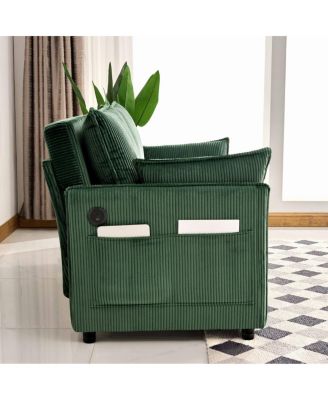 55" Convertible Sofa Bed with USB Ports