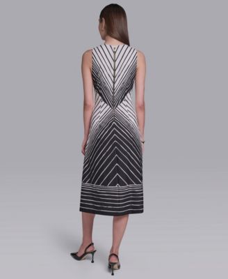 Women's Printed Sleeveless Midi Dress