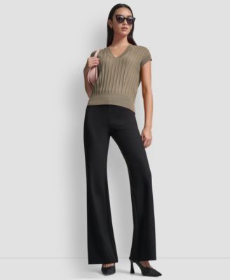 Women's Ribbed Short-Sleeve Sweater