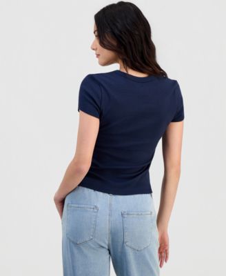 Juniors' New York 1986 Ribbed Graphic T-Shirt