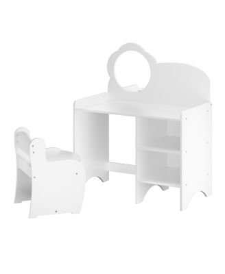 Kids Vanity Table with Mirror, Chair & Storage