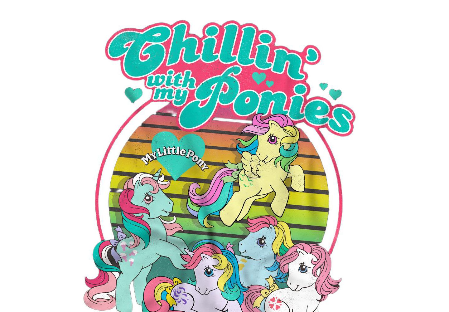 Мужская футболка Hasbro+ Big & Tall + My Little Pony Retro Chillin with My Ponies T, цвет: Меланжевый — фото 2