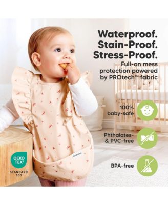 2-Pack Fae Waterproof Bibs for Baby Girl, Boy - Large Baby Bibs for Eating, Infant Feeding Essentials, Lightweight, Cute