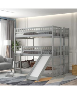 Triple Full Bunk Bed with Ladder & Slide