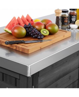 78.3" Outdoor Kitchen Island with Foldable Grill Table.