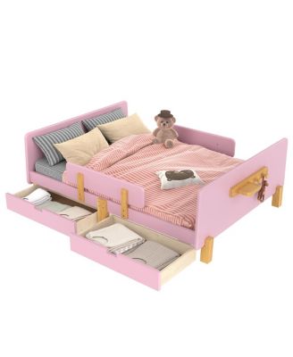 Platform Bed with Storage, Solid Wood Frame, No Box Spring Needed