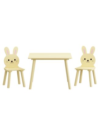 Kids Table and Chair Set with 2 Bunny Chairs