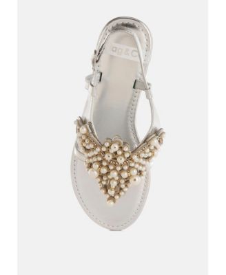 Womens Opazie Metallic Pearl Embellished Flats