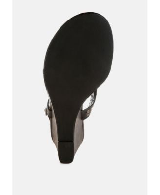 Womens Sappho Studded Thong Toe Wedges