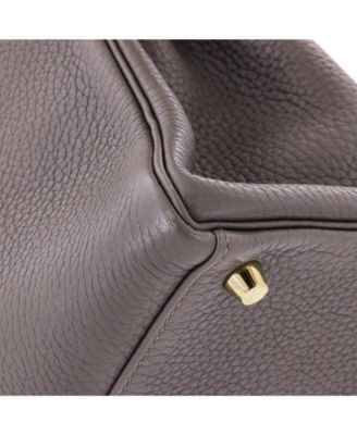 Kelly 32 Handbag Grey Clemence with Gold Hardware