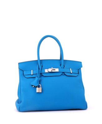 Birkin 30 Handbag Verso Togo with Palladium Hardware