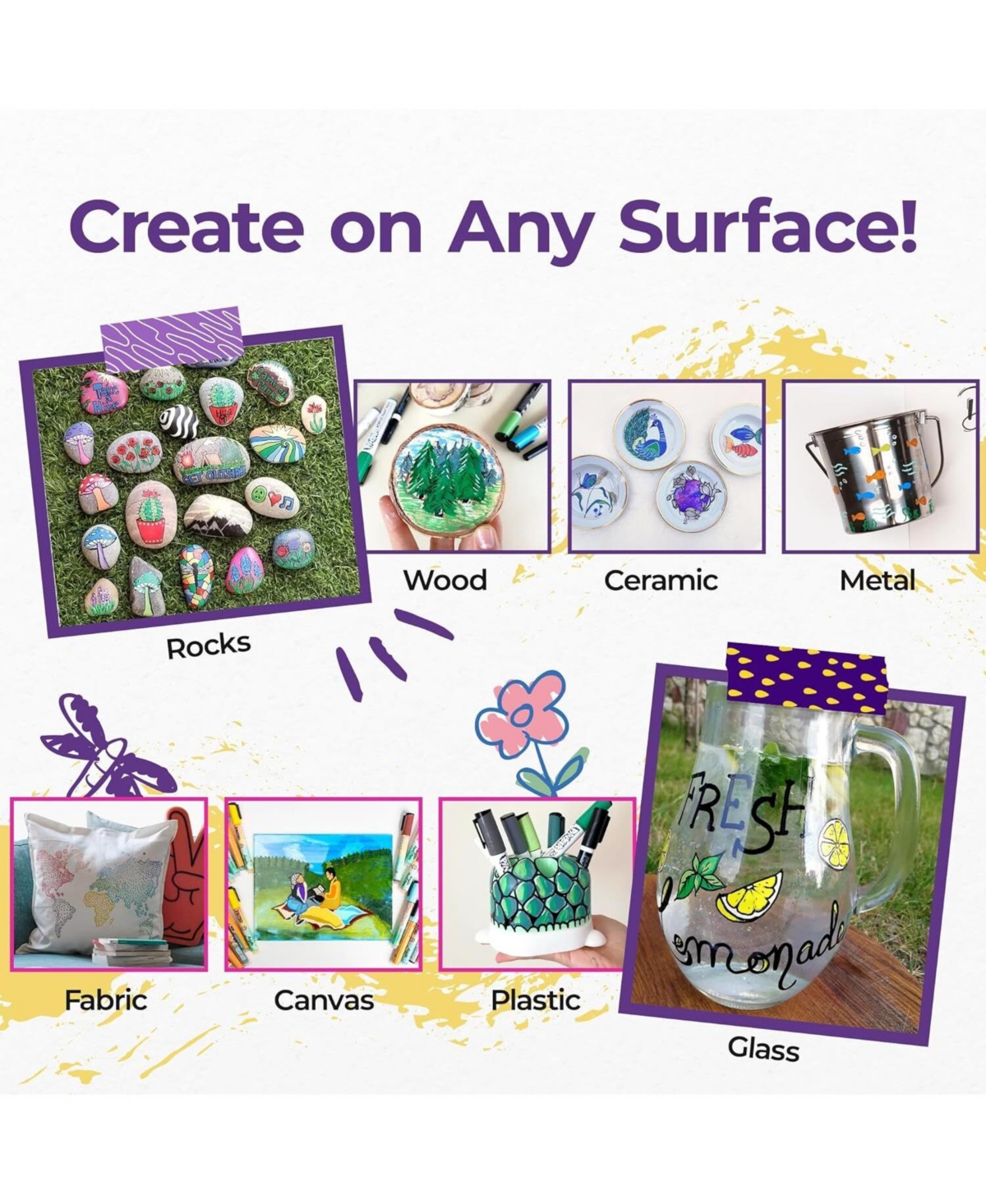 Pintar Oil Based Paint Markers - 24 Pack with 20 (5 mm Tips) & 4 (1 mm Tips)