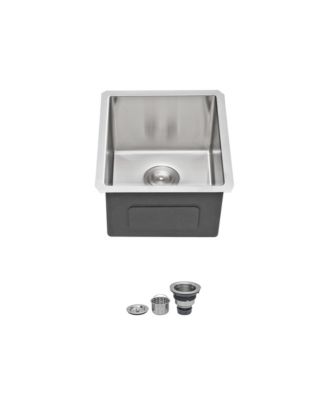 15x17x9 Inch Undermount Stainless Steel Kitchen Sink 16 Gauge 304 Single Bowl With Drain Assembly