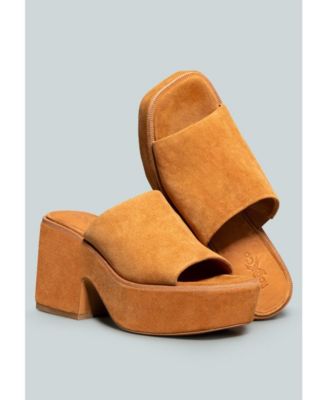 BARDOT Women Fine Suede Handcrafted Platform Slides
