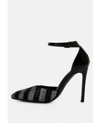 NOBLES Womens Rhinestone Patterned Stiletto Sandals