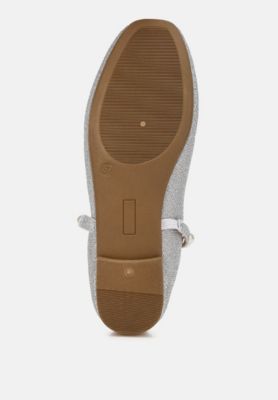 Womens Corphee Pearl Strapped Glitter Ballerinas