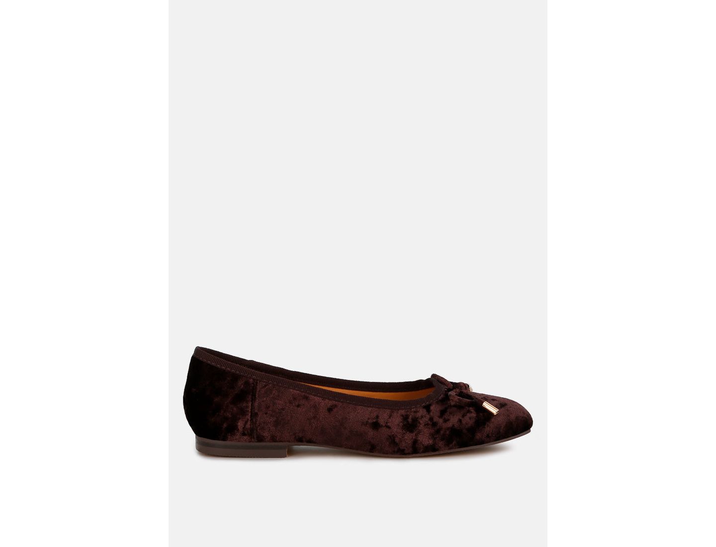 Женские бархатные балетки Rag & Co Buckrose с бантом, цвет: Коричневый — фото 5