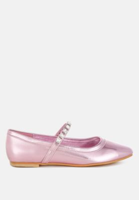 Womens Gloxinia Metallic Mary Jane Ballerinas