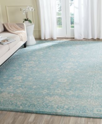  Evoke EVK270D Light Blue/Ivory 5'1" x 7'6" Area Rug