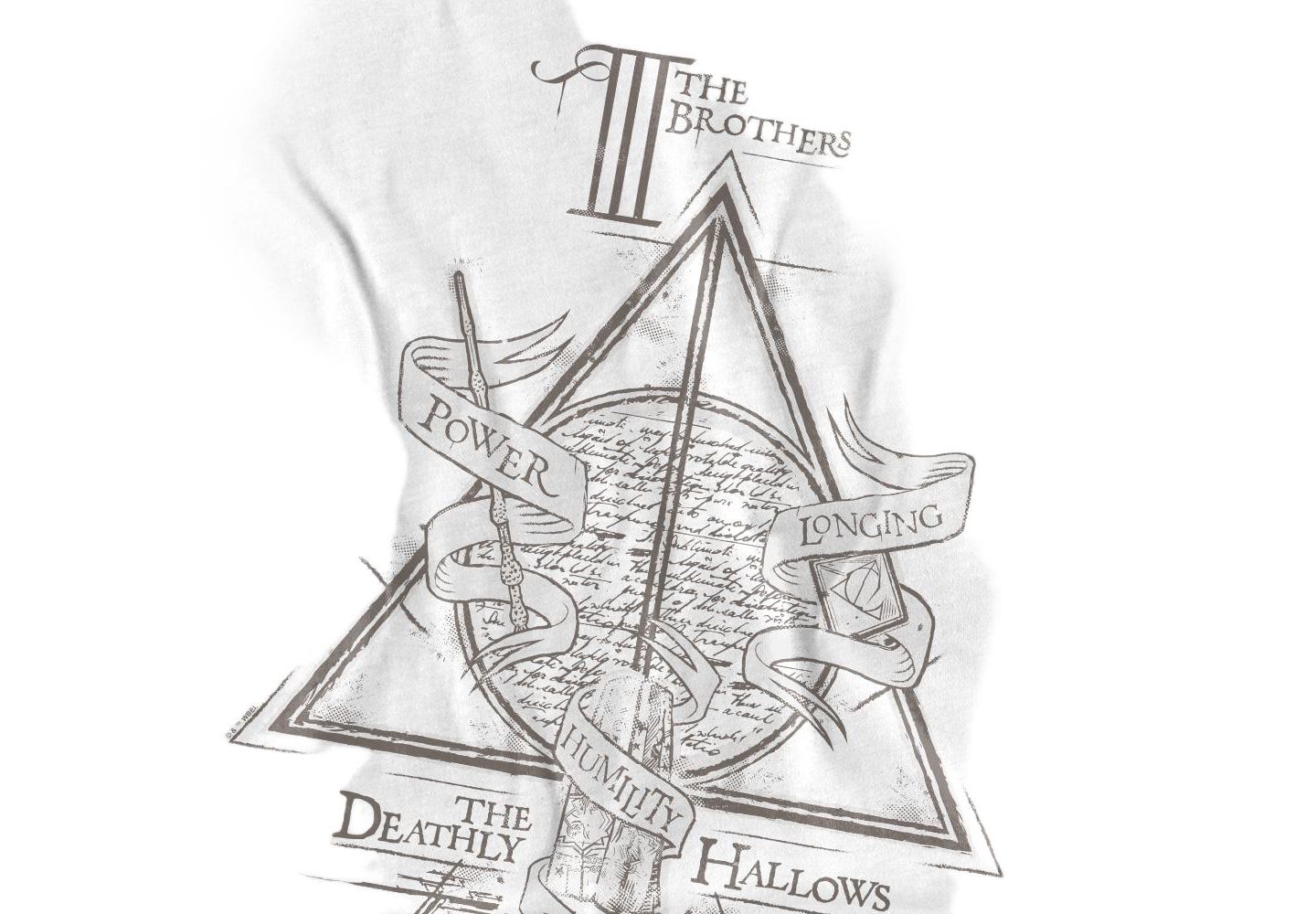 Мужская футболка Harry Potter Three Brothers Deathly Hallows, цвет: Белый — фото 2