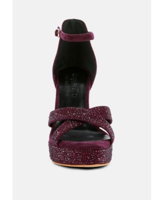 REGALIA Womens Rhinestone Embellished Stiletto Sandals