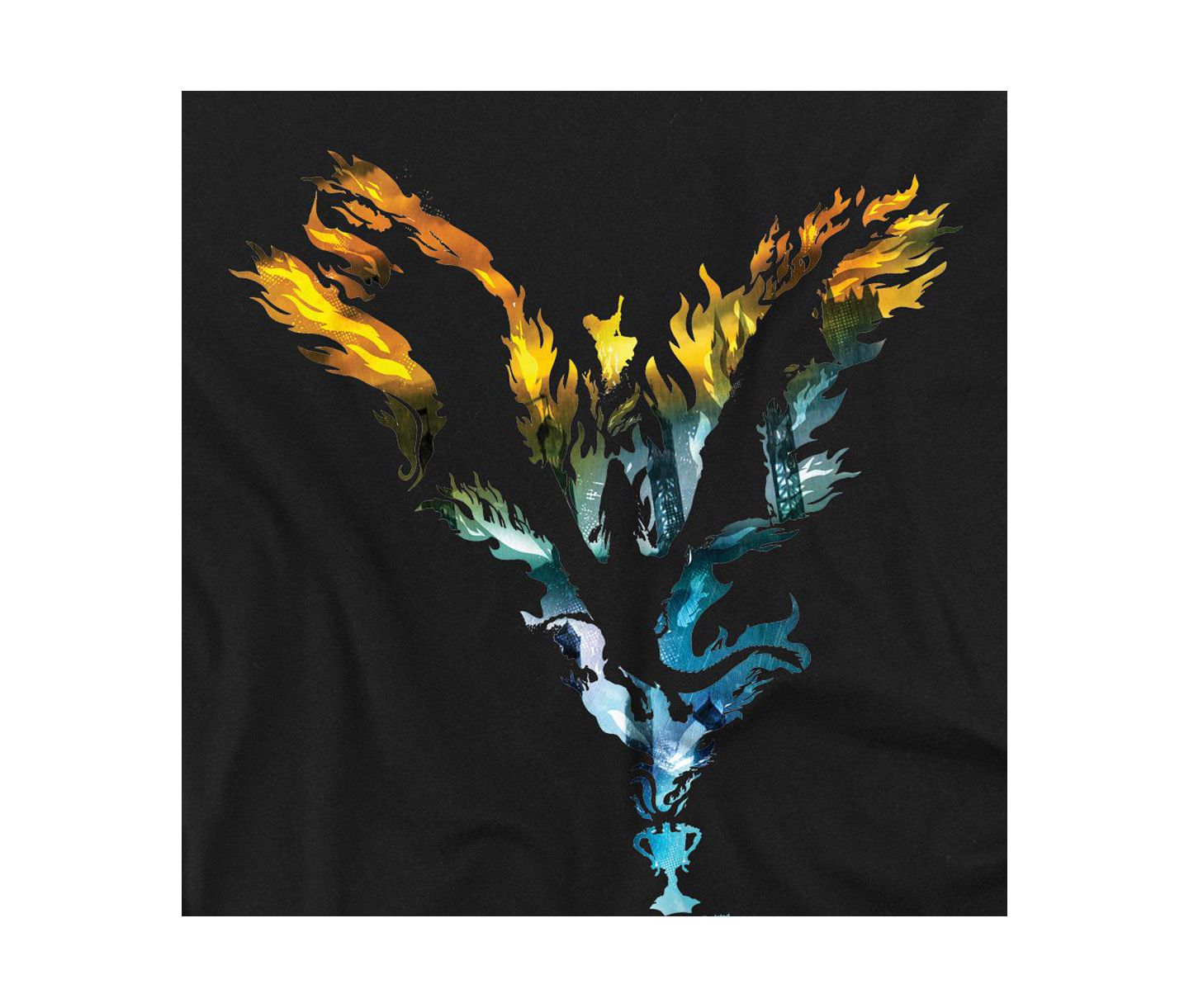 Мужская футболка Harry Potter Big & Tall Goblet of Fire Dragon Flames Graphic, цвет: Чёрный — фото 2