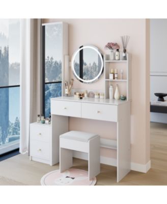 LED Mirror Vanity Table Set