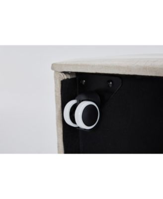 Linen Upholstered Armless Dining Chair with Storage