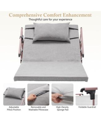 Adjustable Bed Backrest w/ Safety Rails, Remote, for Elderly/Patients