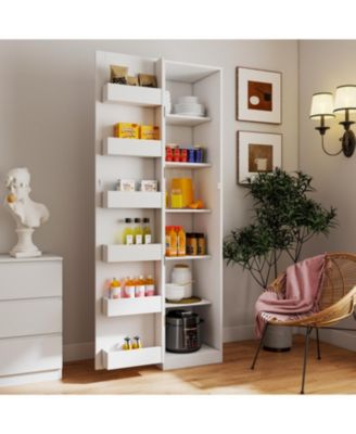 Streamdale White Kitchen Pantry Cabinet with Doors & Shelves