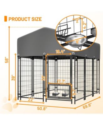  Dog Crate with Double Lock & Rotating Feeder