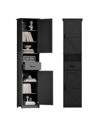 Streamdale 69" Tall Bathroom Storage Cabinet with Barn Doors & Drawer