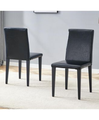 Minimalist PU Leather Dining Chair with Metal Legs