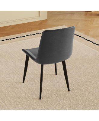 Streamdale Dining Chairs Set of 4, Modern PU Leather Metal Dining Chairs - Gray