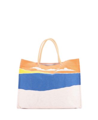 Escale A La Plage Beach Bag Printed Toile