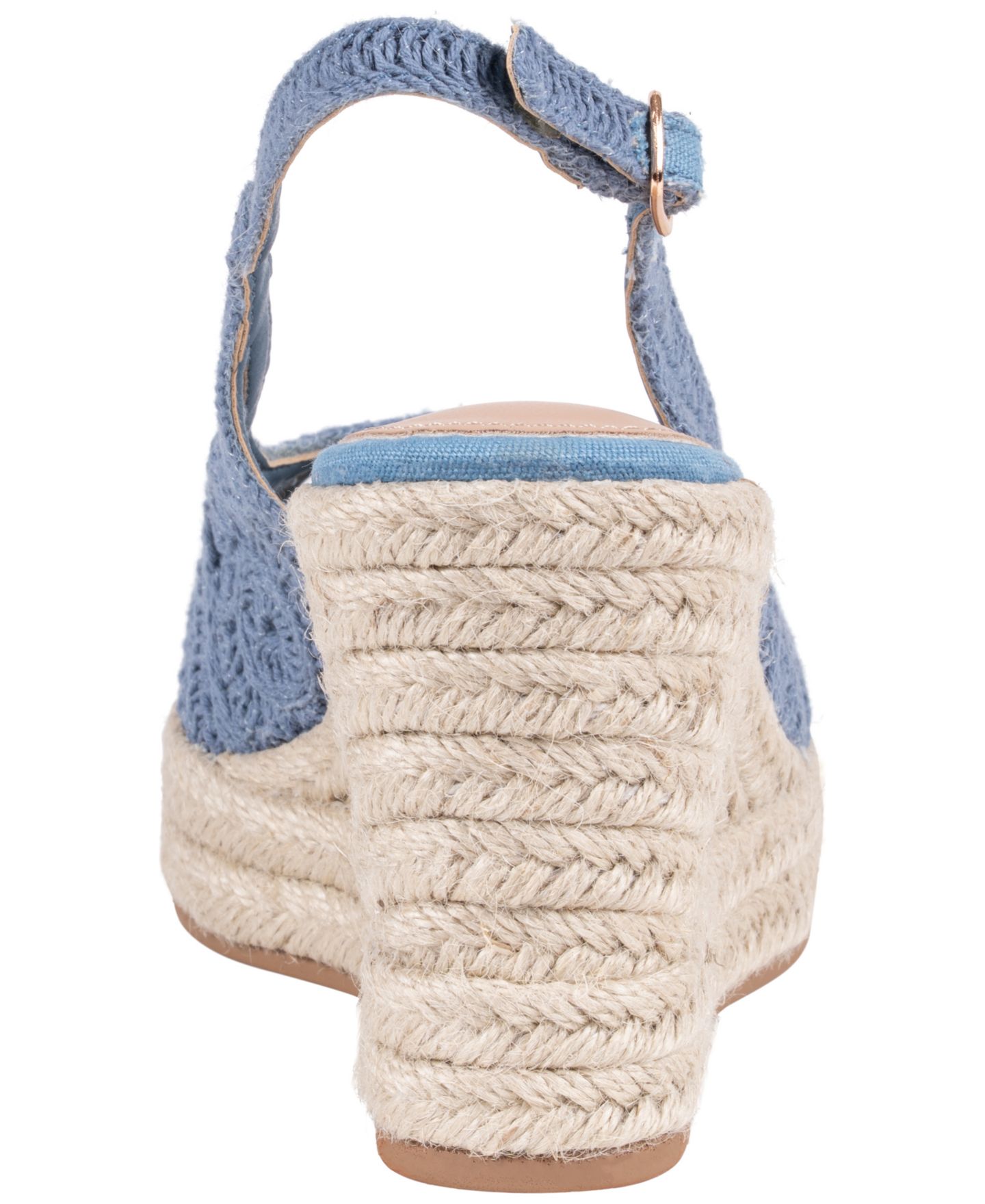 Женские сандалии GC Shoes Bowery Crochet Espadrille Wedge, цвет: Синий — фото 3