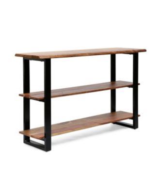 Modern Industrial Acacia Wood Media Console