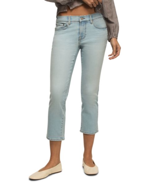 Женские джинсы Lucky Brand Sweet Mid-Rise Capri, цвет: Синий пляжный варёный