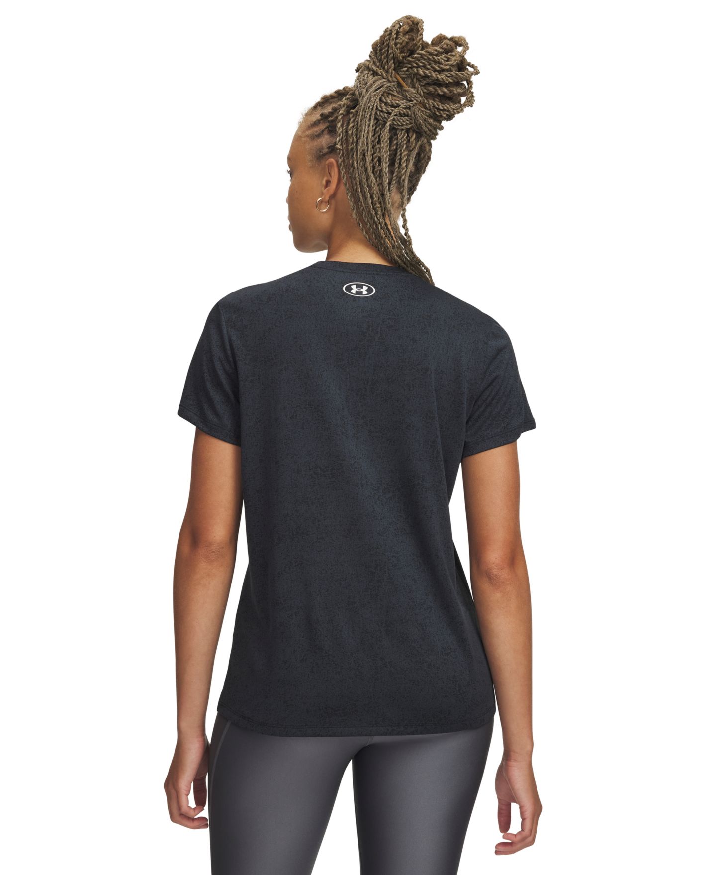 Женский топ Under Armour Tech Pixelate с коротким рукавом, цвет: Чёрный / Белый — фото 3