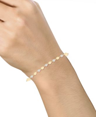 Diamond (1/10 ct. t.w.) Bracelet in 14k Gold Over Sterling Silver