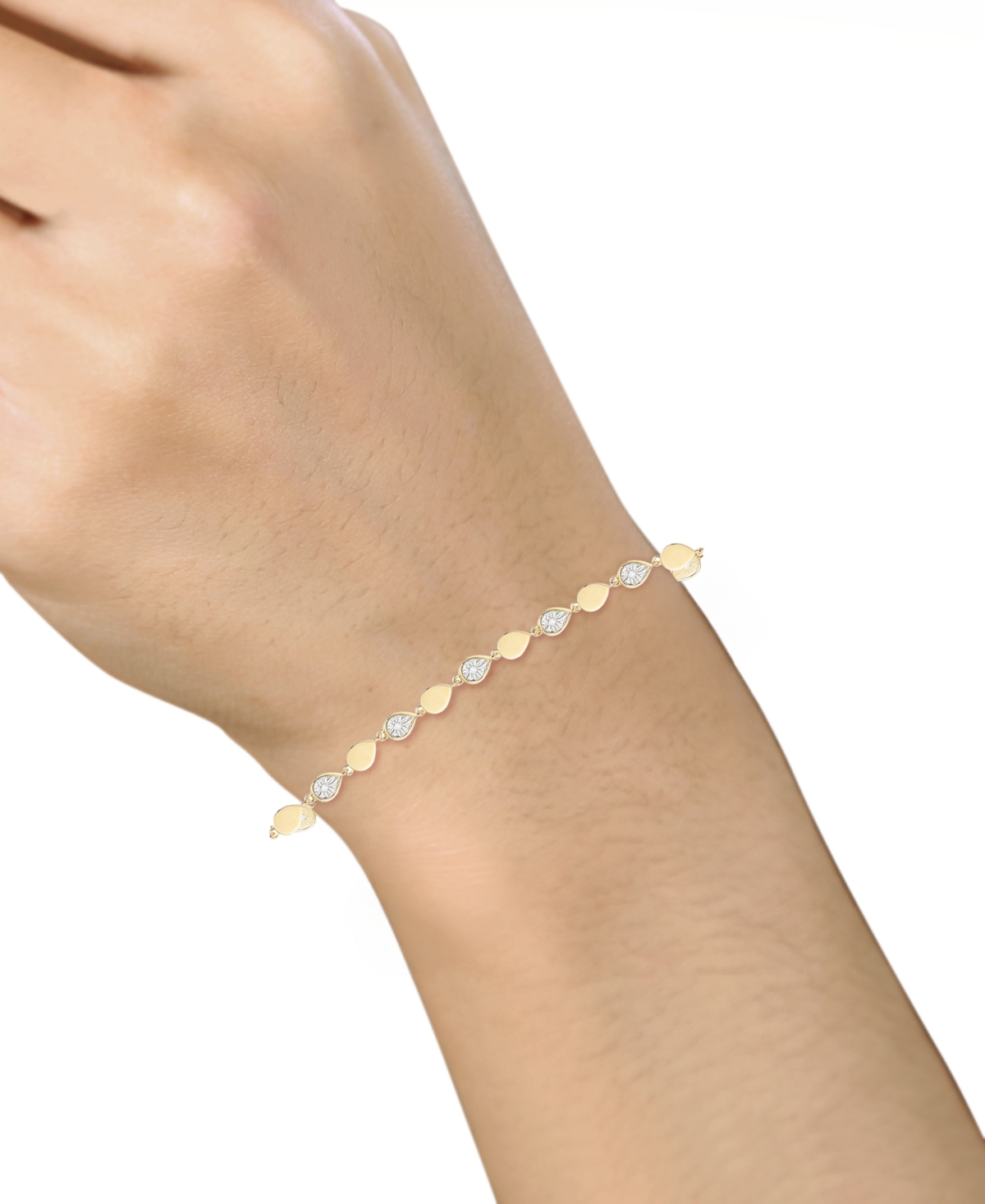 Macy's Diamond (1/10 ct. t.w.) Bracelet in 14k Gold Over Sterling Silver