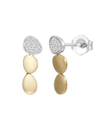 Diamond (1/4 ct. t.w.) Earrings in Sterling Silver and 14k Gold Over Sterling Silver