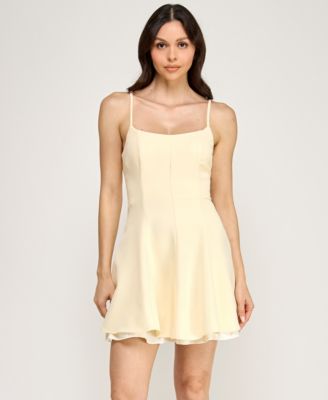 Juniors' Square Neck Short Dress