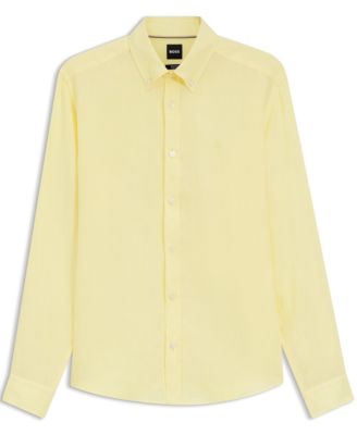 Men's Regular-Fit Button-Down Linen Dress Shirt