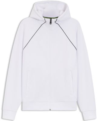 Men's Cotton-Blend Piping Detail Zip-Up Hoodie