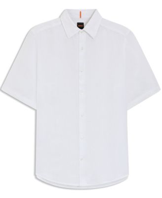 Men's Linen Regular-Fit Short-Sleeved Shirt