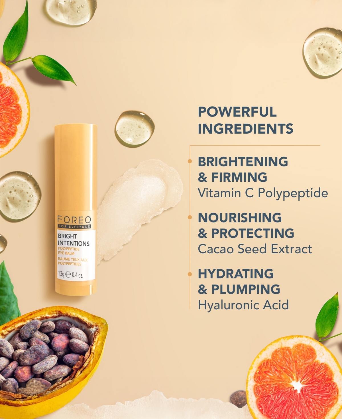 Foreo For EveryOne Bright Intentions Polypeptide Eye Balm, 0.4 oz.