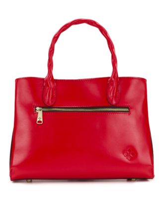 Genovese Medium Floral Tooled Leather Satchel Bag