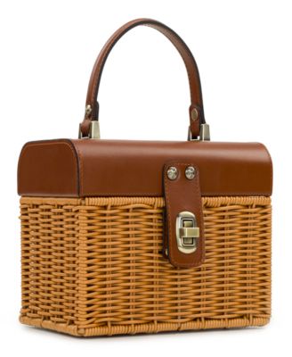 Vienne Small Wicker Basket Top Handle Bag