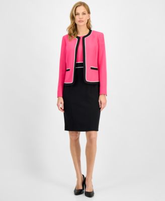 Women's Contrast-Trim Open-Front Jacket